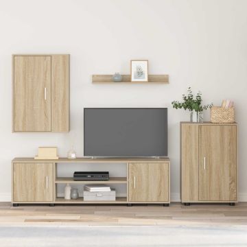 vidaXL TV spintelių komplektas 4 pcs Sonoma ąžuolas Apdirbta mediena