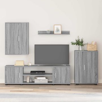 vidaXL TV spintelių komplektas 4 pcs Pilkas Sonoma Apdirbta mediena