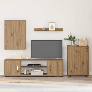 vidaXL TV spintelių komplektas 4 pcs Amatininkų ąžuolas
