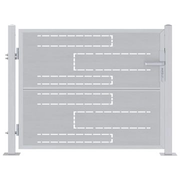 vidaXL Sodo vartai su užraktu Sidabro 85 x 70 cm Nerūdijantis Plienas
