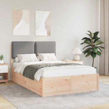 vidaXL Lovo rėmas su apmuštu galvūgaliu Šviesiai pilka 120 x 200 cm