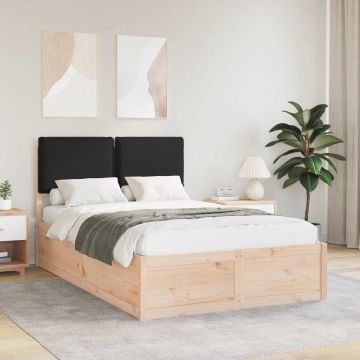 vidaXL Lovo rėmas su apmuštu galvūgaliu Juoda 120 x 200 cm