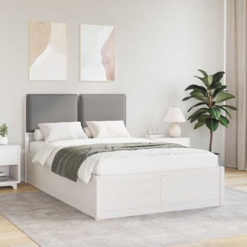 vidaXL Lovo rėmas su apmuštu galvūgaliu Šviesiai pilka 120 x 190 cm