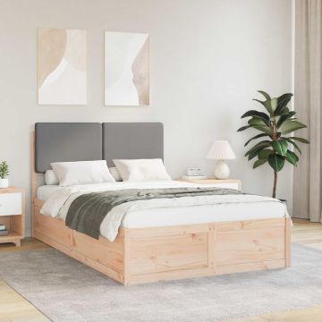 vidaXL Lovo rėmas su apmuštu galvūgaliu Šviesiai pilka 120 x 190 cm