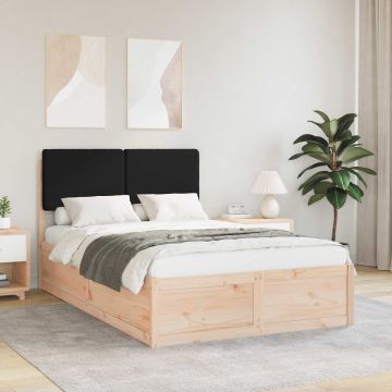 vidaXL Lovo rėmas su apmuštu galvūgaliu Juoda 120 x 190 cm