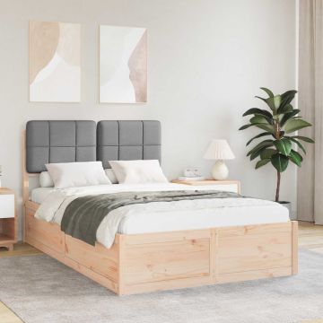 vidaXL Lovo rėmas su apmuštu galvūgaliu Šviesiai pilka 120 x 200 cm