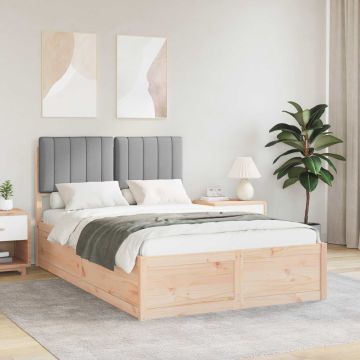 vidaXL Lovo rėmas su apmuštu galvūgaliu Šviesiai pilka 120 x 200 cm