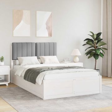 vidaXL Lovo rėmas su apmuštu galvūgaliu Šviesiai pilka 120 x 200 cm