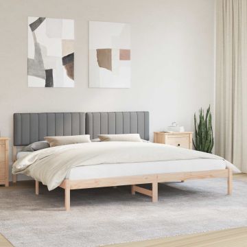 vidaXL Lovo rėmas su apmuštu galvūgaliu Šviesiai pilka 200 x 200 cm