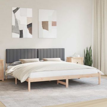 vidaXL Lovo rėmas su apmuštu galvūgaliu Tamsiai pilka 200 x 200 cm