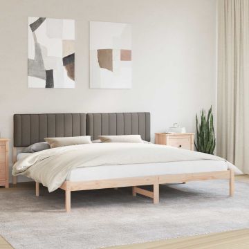 vidaXL Lovo rėmas su apmuštu galvūgaliu Taupe 200 x 200 cm