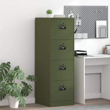 vidaXL Bylų spinta su stalčių 2 pcs Alyvuogių žalia 44 x 50 x 106.5 cm