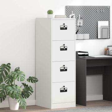 vidaXL Bylų spinta su stalčių 2 pcs Balta 44 x 50 x 106.5 cm