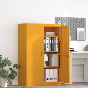 vidaXL Oppbevaringsskap Garučių geltona 90 x 40 x 140 cm Plienas