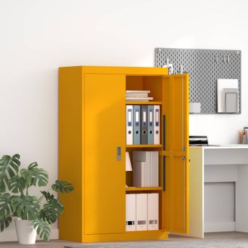 vidaXL Oppbevaringsskap Garučių geltona 80 x 40 x 140 cm Plienas