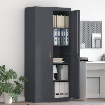 vidaXL Oppbevaringsskap Antracitas 80 x 40 x 180 cm Plienas