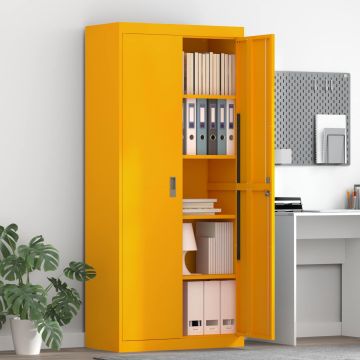 vidaXL Oppbevaringsskap Garučių geltona 80 x 40 x 180 cm Plienas