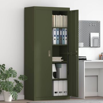 vidaXL Oppbevaringsskap Alyvuogių žalia 80 x 40 x 180 cm Plienas