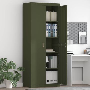 vidaXL Oppbevaringsskap Alyvuogių žalia 80 x 40 x 200 cm Plienas