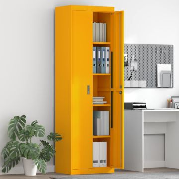 vidaXL Oppbevaringsskap Garučių geltona 60 x 40 x 200 cm Plienas
