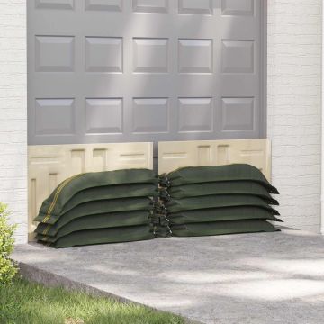 vidaXL Maišai su smėliu 50 pcs Tamsiai žalia 100 x 25 cm HDPE