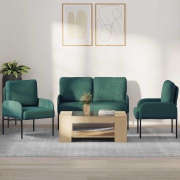 vidaXL Sofų komplektai 3 pcs Tamsiai žalia 115 x 56 x 80 cm fanera