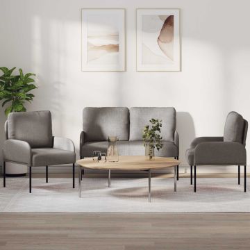 vidaXL Sofų komplektai su pagalve 3 pcs Taupe 115 x 56 x 80 cm fanera
