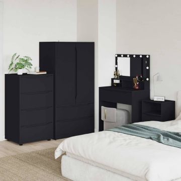 vidaXL Saugojimo spintos 2 pcs Juoda 60 x 48 x 105 cm Apdirbta mediena