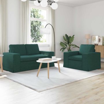 vidaXL Sofos komplektas 2 pcs Tamsiai žalia 182 x 80 x 82 cm audinys