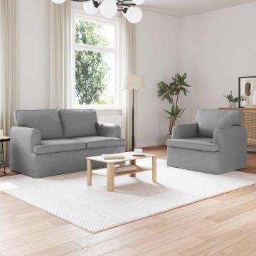 vidaXL Sofos komplektas 2 pcs Šviesiai pilka 144 x 80 x 85 cm audinys