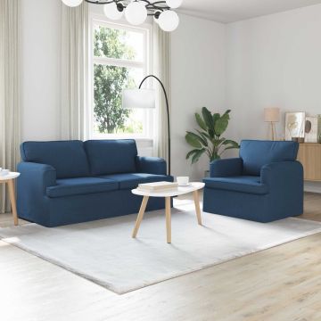 vidaXL Sofos komplektas 2 pcs Mėlyna 162 x 80 x 85 cm audinys