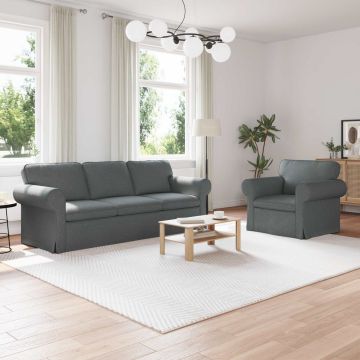 vidaXL Sofos komplektas 2 pcs Tamsiai pilka 215 x 82 x 80 cm audinys