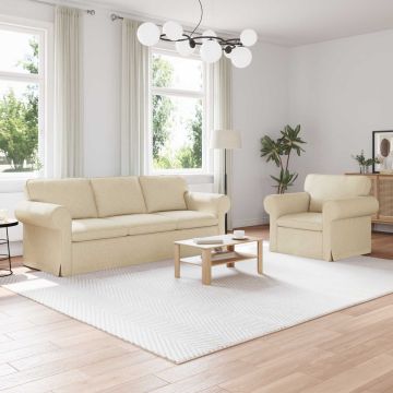 vidaXL Sofos komplektas 2 pcs Kreminė 215 x 82 x 80 cm audinys