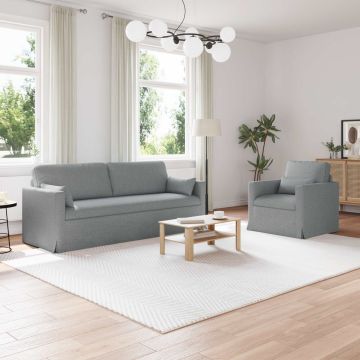 vidaXL Sofos komplektas 2 pcs Šviesiai pilka 198 x 78 x 80 cm audinys