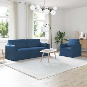 vidaXL Sofos komplektas 2 pcs Mėlyna 198 x 78 x 80 cm audinys