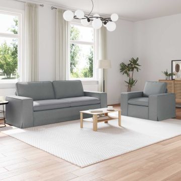 vidaXL Sofos komplektas 2 pcs Šviesiai pilka 182 x 80 x 82 cm audinys