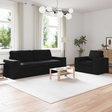 vidaXL Sofos komplektas 2 pcs Juoda 182 x 80 x 82 cm audinys