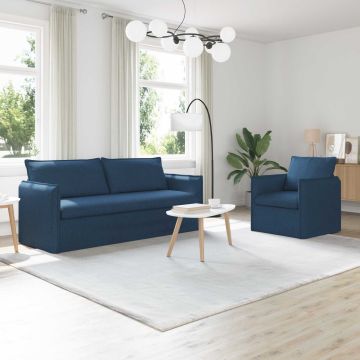 vidaXL Sofos komplektas 2 pcs Mėlyna 196 x 82 x 85 cm audinys