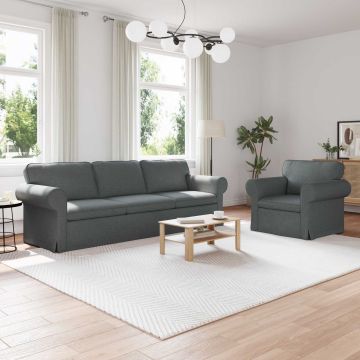 vidaXL Sofos komplektas 2 pcs Tamsiai pilka 245 x 82 x 80 cm audinys