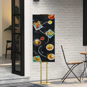 vidaXL Prekybos parodos stendai 2 pcs Auksinė 30 x 23,5 x 210 cm