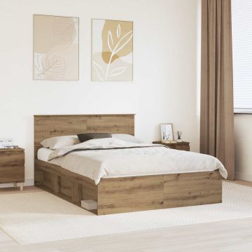 vidaXL Lovos rėmas Meistrų ąžuolas 140 x 200 cm Apdirbta mediena