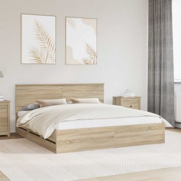 vidaXL Lovos rėmas Sonoma ąžuolas 200 x 200 cm Inžinerinė mediena