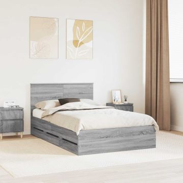 vidaXL Lovos rėmas Pilkas Sonoma 120 x 200 cm Inžinerinė mediena
