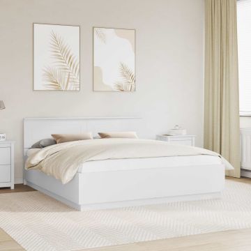 vidaXL Lovos rėmas su galvūgalio Balta 180 x 200 cm Apdirbta mediena