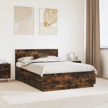 vidaXL Lovos rėmas Rūkyta ąžuolas 140 x 200 cm Apdirbta mediena