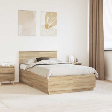 vidaXL Lovos rėmas Sonoma ąžuolas 120 x 190 cm Apdirbta mediena