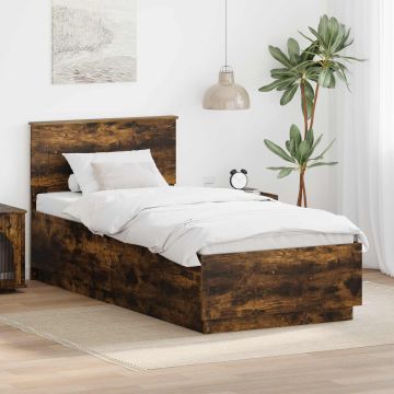 vidaXL Lovos rėmas Rūkyta ąžuolas 70 x 190 cm Apdirbta mediena
