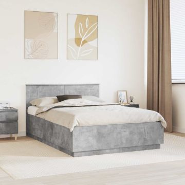 vidaXL Lovos rėmas Betono pilka 140 x 200 cm Apdirbta mediena