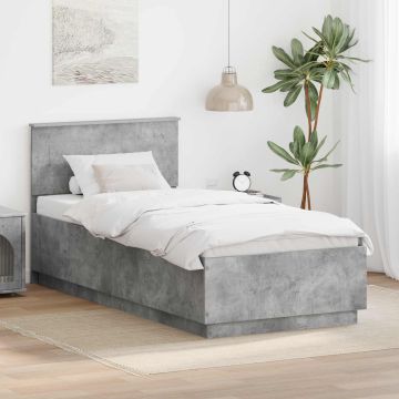 vidaXL Lovos rėmas Betono pilka 100 x 200 cm Apdirbta mediena