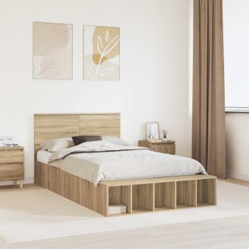 vidaXL Lovos rėmas Sonoma ąžuolas 120 x 190 cm Apdirbta mediena